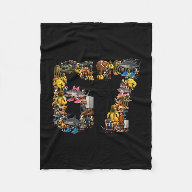 Couverture Polaire 67 Six Seven Meme d'anniversaire Viral Brainrot it (Devant)