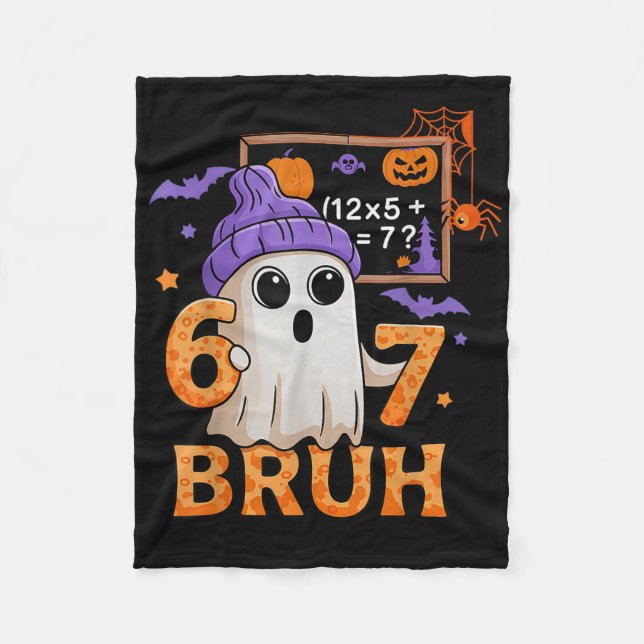 Couverture Polaire 67 Teacher Halloween Ghost Six Seven Meme Math Equ (Devant)