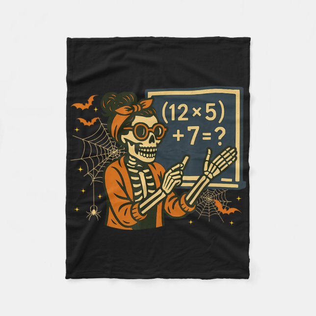 Couverture Polaire 67 Teacher Halloween Skeleton Six Seven Meme Math  (Devant)