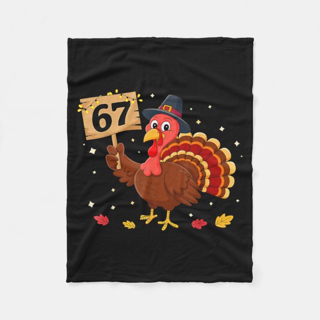 Couverture Polaire 67 Thanksgiving Turkey Meme Six Seven 6 7  (Devant)