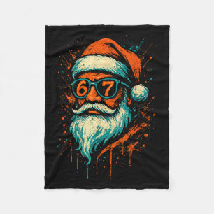 Couverture Polaire 67 visage de Noël de Santa 6 7 Meme Six Sept Teen
