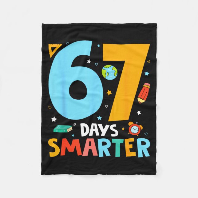 Couverture Polaire 67th Day Of School Funny 67 Days Smarter Teacher B (Devant)
