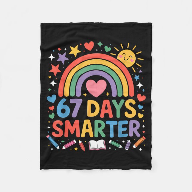 Couverture Polaire 67th Day Of School Meme 67 Days Smarter Rainbow Ki (Devant)