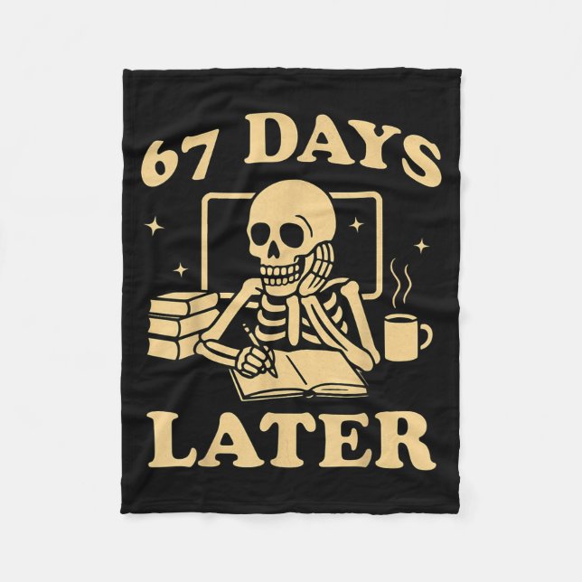 Couverture Polaire 67th Day Of School Teacher Skeleton Funny 6 7 Meme (Devant)