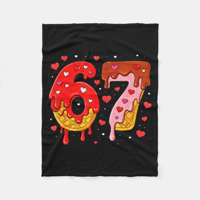 Couverture Polaire 6 7 Cream Drip Six Seven Meme Valentine's Day Men  (Devant)