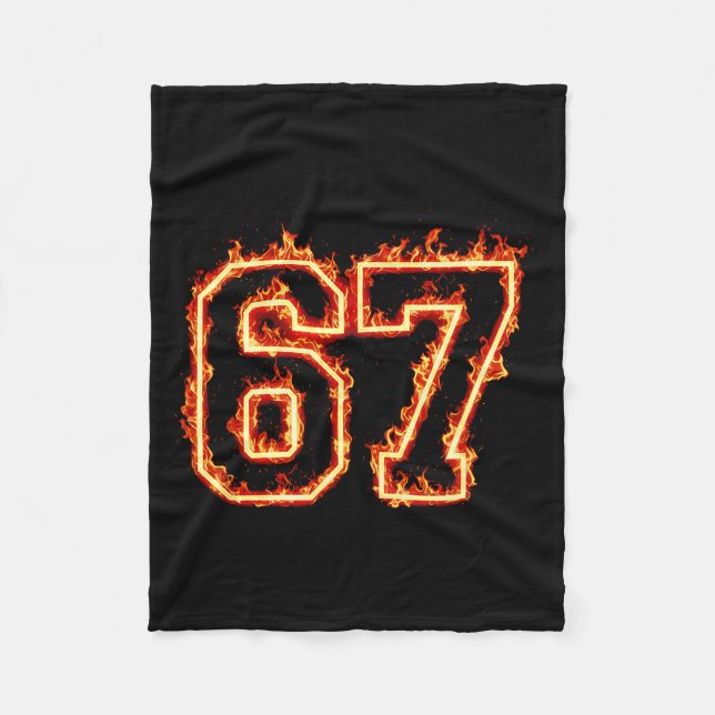Couverture Polaire 6-7 Fire Meme Flame Cool Six-seven Funny 67 Gen Z  (Devant)