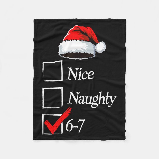 Couverture Polaire 6-7 Meme Nice Naughty 67 Christmas Brain Rot Funny (Devant)