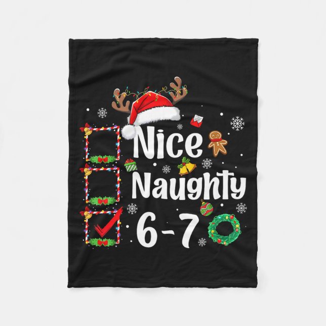 Couverture Polaire 6-7 Meme Nice Naughty 67 Christmas Funny Xmas Men  (Devant)
