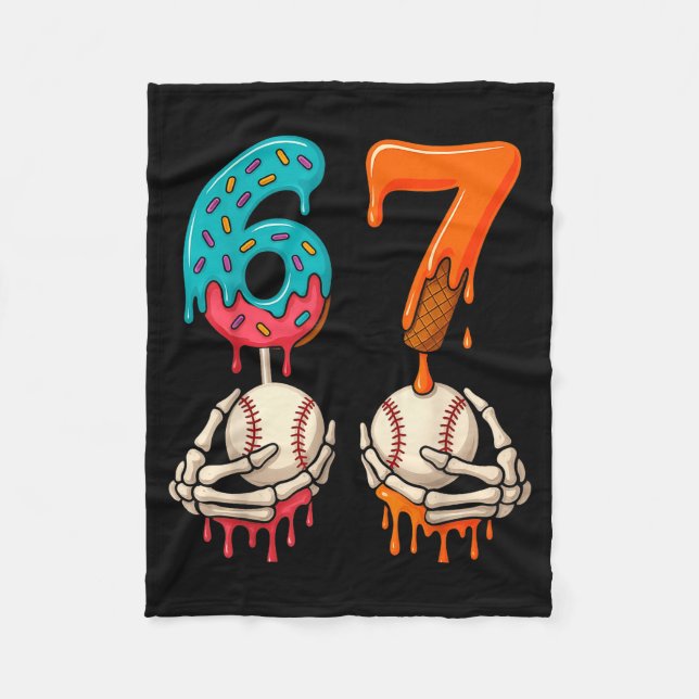Couverture Polaire 6 7 Six Seven Baseball Meme Gen Z Alpha Slang Boys (Devant)