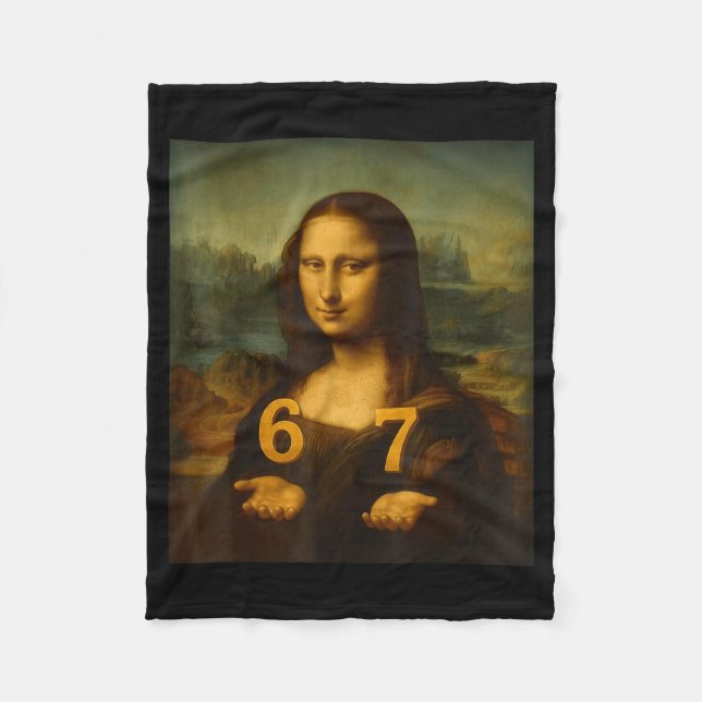 Couverture Polaire 6 7 Six Seven Meme 67 Funny Mona Lisa Gen Z Alpha  (Devant)
