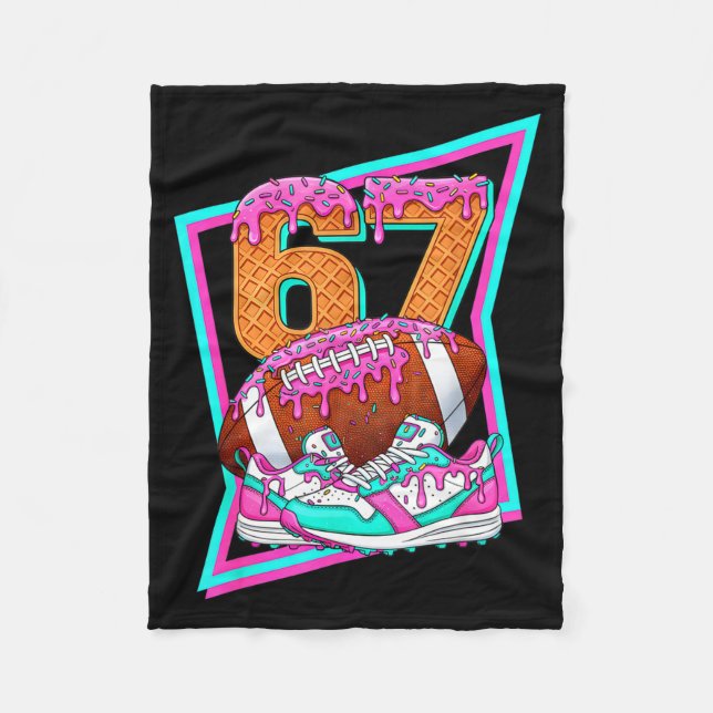 Couverture Polaire 6 7 Six Seven Meme American Football Drip Number 6 (Devant)