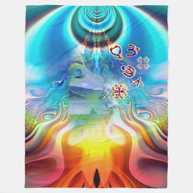 Couverture Polaire 6 Langue de la lumière Symboles Chakra Base (Devant)