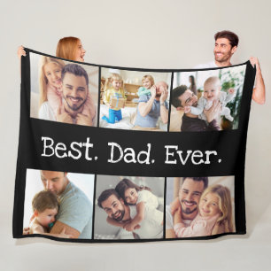 Couverture Polaire 6 photos Fun Meilleur papa de tous les jours Colla