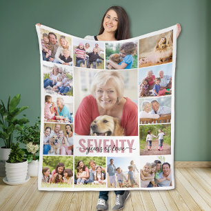 Couverture Polaire 70e anniversaire Soixante-dix photo Collage