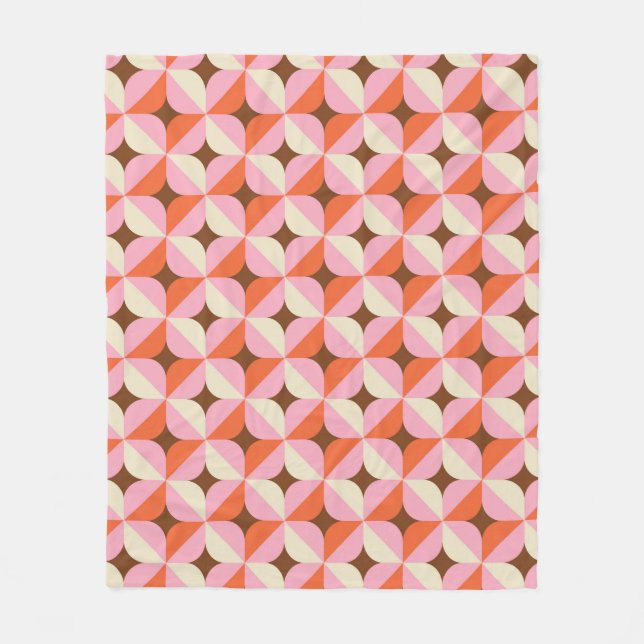 Couverture Polaire 70s Retro Geometric Vintage Pattern (Devant)