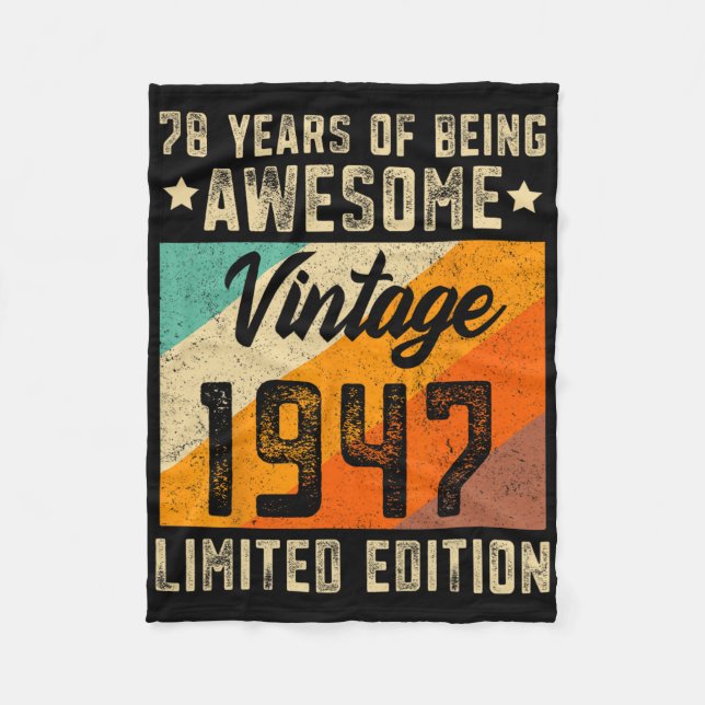 Couverture Polaire 78e anniversaire Hommes 78 ans Femmes 1947 Limited (Devant)