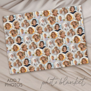 Couverture Polaire 7 Collage de photos - motif hexagonal funky