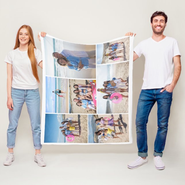 Couverture Polaire 7 modèle de collage photo personnalisé (En situation)