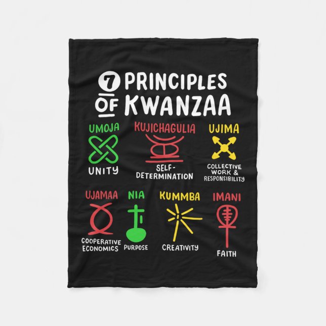 Couverture Polaire 7 Principes De Kwanzaa Noir Africain-Américain Hom (Devant)