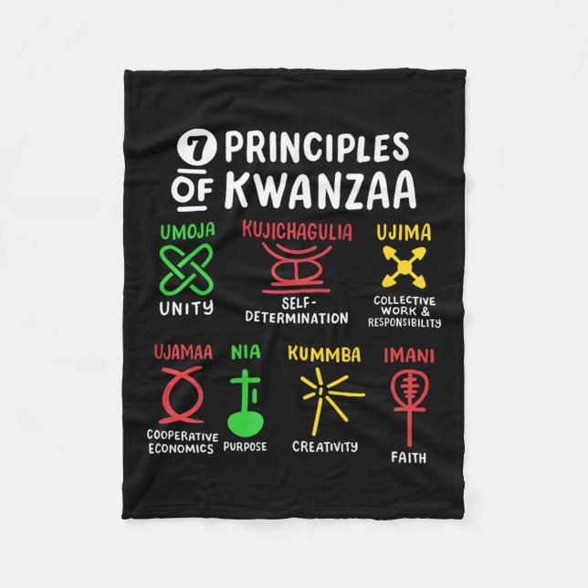 Couverture Polaire 7 Principes De Kwanzaa Noir Africain-Américain Hom (Devant)