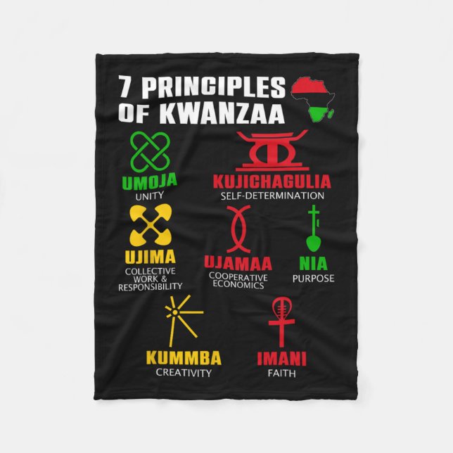 Couverture Polaire 7 Principes De La Célébration De Kwanzaa Pan Afric (Devant)