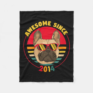 Couverture Polaire 7e anniversaire Retro French Bulldog Awesome depui
