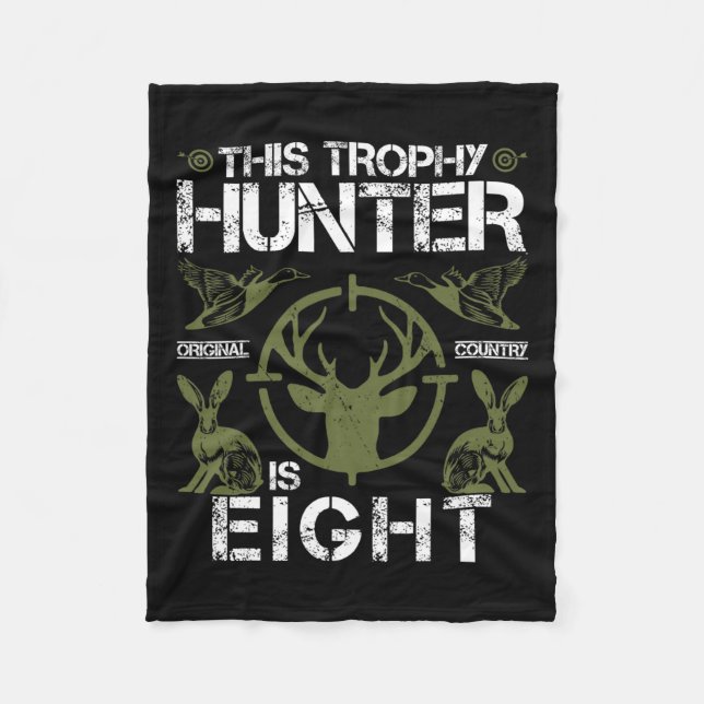 Couverture Polaire 8 Anniversaire Chasse au canard Chasseur de cerfs  (Devant)