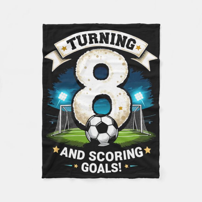 Couverture Polaire 8 Ans Et Marquer Des Buts Garçon 8ème Anniversaire (Devant)