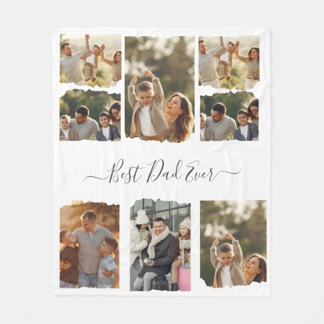 Couverture Polaire 8 Huit Photo Moderne Élégant Collage Famille Amour (Devant)