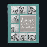 Couverture Polaire 8 Photo Collage - Accueil est partout où je suis a<br><div class="desc">Design de ferme avec douceur - Vous pouvez utiliser des photos carrés ou selfies pour ce design. Utilisez huit photos carrés pour créer un cadeau unique et personnel. Ou vous pouvez garder le chiot hipster et faire un gardien branché. Si vous avez besoin d'ajuster les images, cliquez sur l'outil personnaliser...</div>