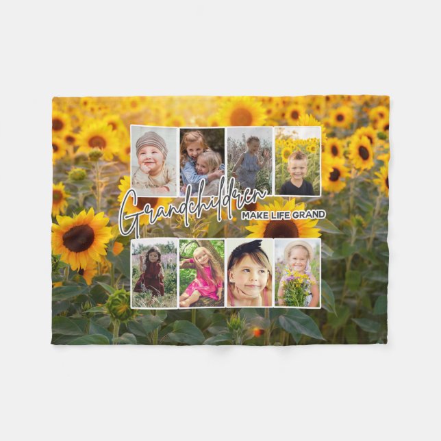 Couverture Polaire 8 Photo "Les petits-enfants font la vie grand" (Devant (Horizontal))