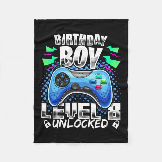 Couverture Polaire 8 Vidéo Déverrouillée Jeu 8e Anniversaire Gamer Ca (Devant)