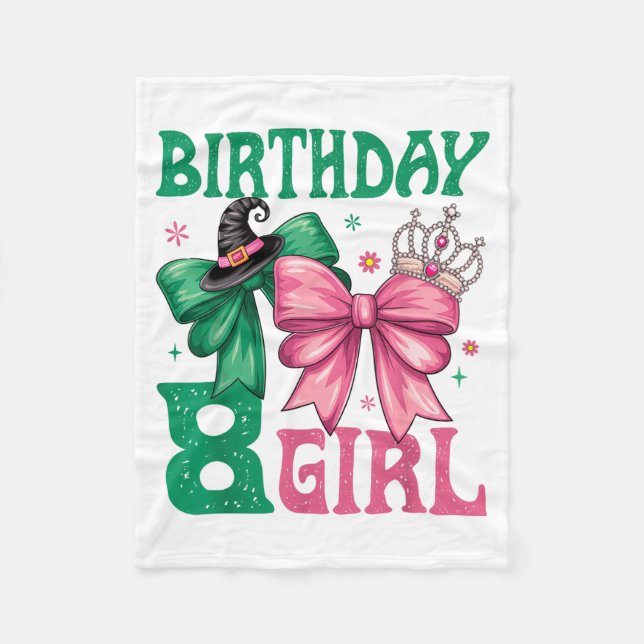 Couverture Polaire 8th Birthday Girl Witch Nk Green 8 Year Old Birthd (Devant)