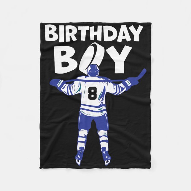 Couverture Polaire 8th Birthday Ice Hockey Boy 8 Year Old Toddler Hoc (Devant)
