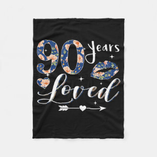 Couverture Polaire 90 Ans Fleur aimée Fleur Maman Fête des Mères 1932