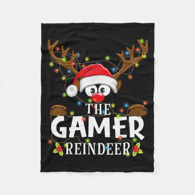 Couverture Polaire 99 Matching Christmas The Gamer Reindeer Pajama  (Devant)