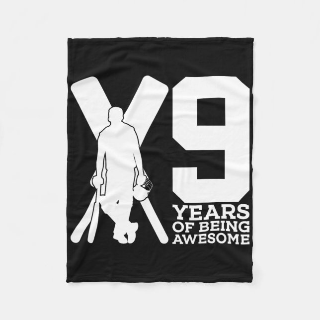 Couverture Polaire 9 Ans de Cricket Incroyable 9ème Anniversaire  (Devant)