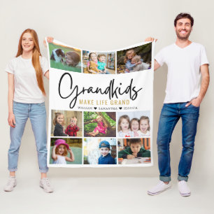 Couverture Polaire 9 Photo Collage Les petits enfants font la vie Gra