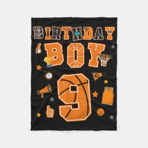 Couverture Polaire 9e anniversaire Garçon 9 ans Basketball fête Neuf 