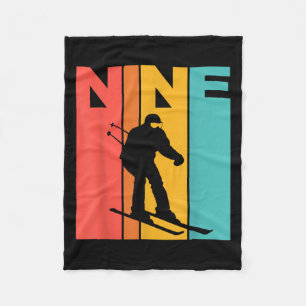 Couverture Polaire 9e anniversaire Retro Ski 9 ans Garçons Anniversai