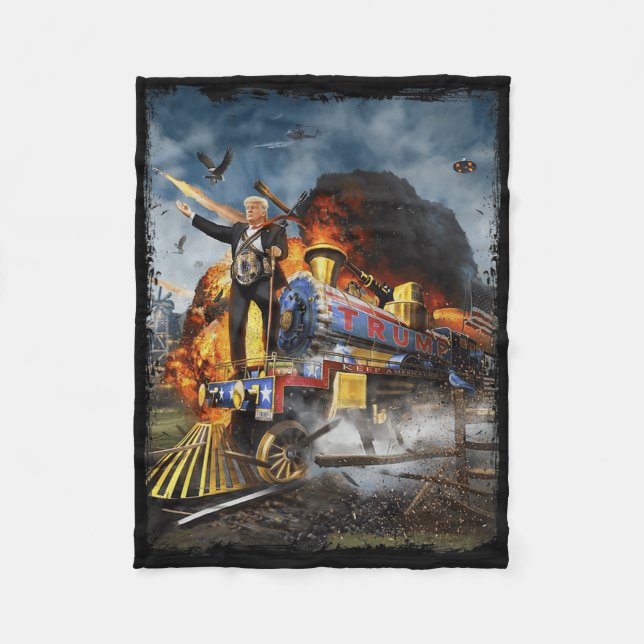 Couverture Polaire À Bord Du Trump Train Drôle Donald Trump 2024 Ele (Devant)