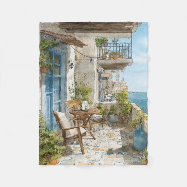 Couverture Polaire A Cosy Seaside Balcony (Devant)
