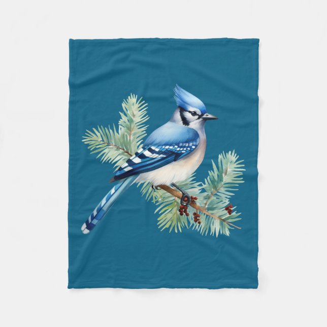 Couverture Polaire A Cute Blue Jay  (Devant)