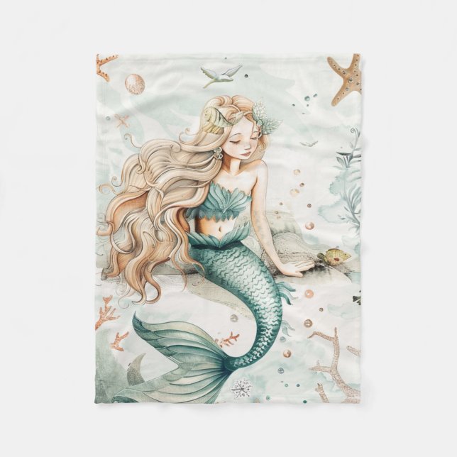 Couverture Polaire A Cute Mermaid (Devant)