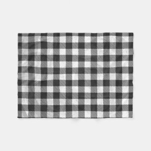 Couverture Polaire à damiers Plaid Noir Et Blanc