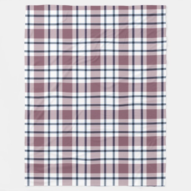 Couverture Polaire À damiers rétro gris motif gris clair (Devant)