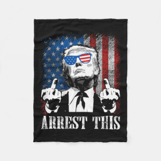 Couverture Polaire (à l'arrière) Arrêter ce Trump 2025 Drapeau améric