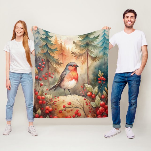 Couverture Polaire A lovely Robin in Autumn (En situation)