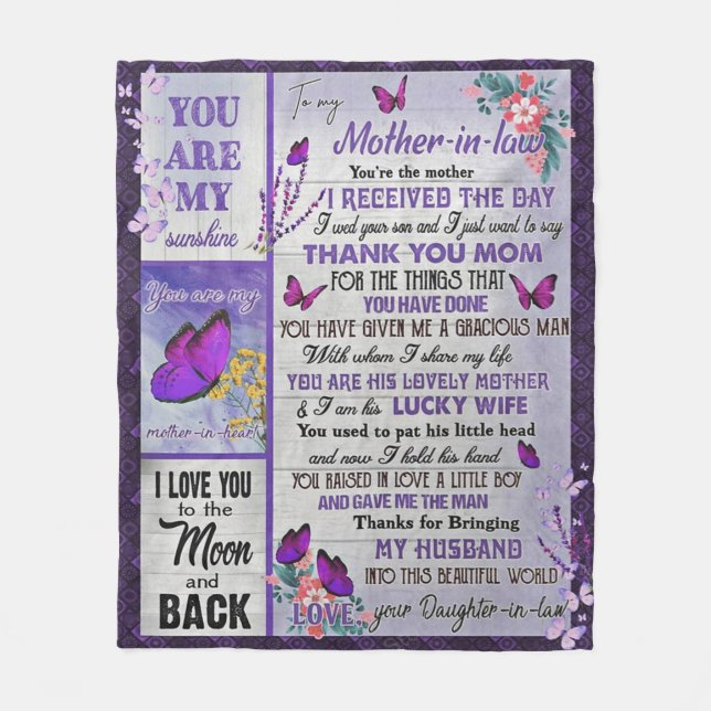 Couverture Polaire À Ma Mère - Dans - Droit Cadeau, Mère Cadeau Anniv (Devant)