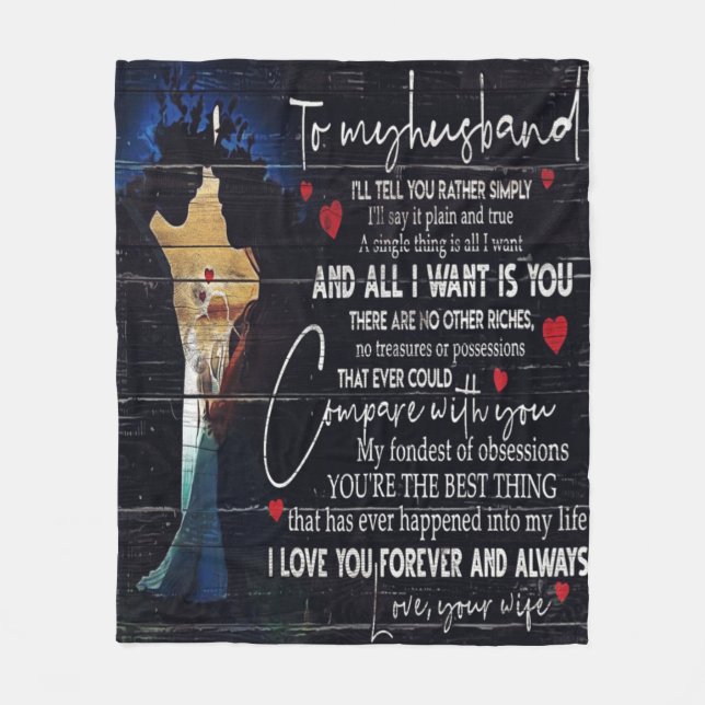 Couverture Polaire À mes citations de mari | Meilleur cadeau de vacan (Devant)